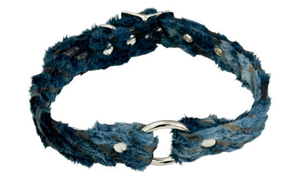 FURRY ZEBRA PRINT ZEBRA RING CHOKER
