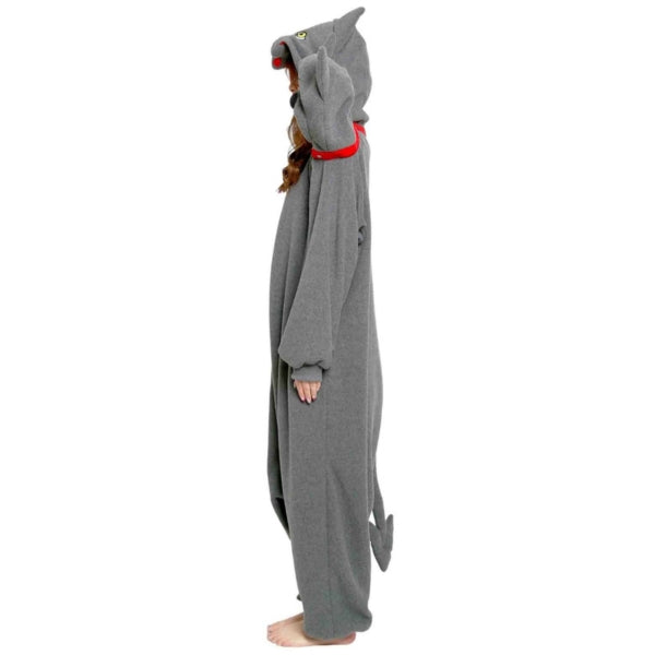 Model wearing Cerberus Kigurumi facing left.