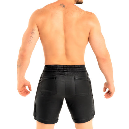 Dale Mas Faux Leather Phone Pocket Shorts
