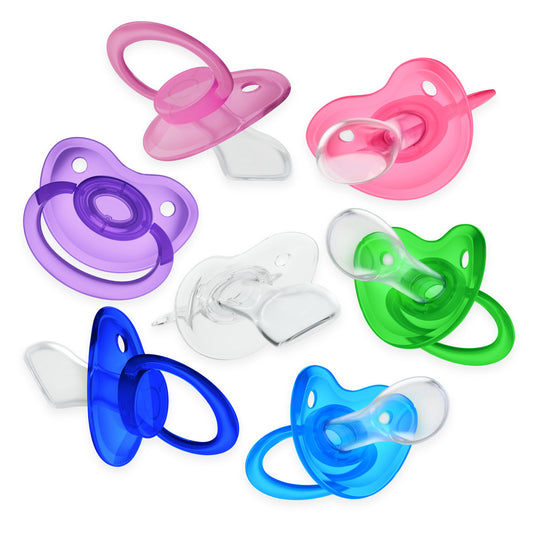 Crystal Fixx - Adult Size 10 Pacifier various colors overhead view