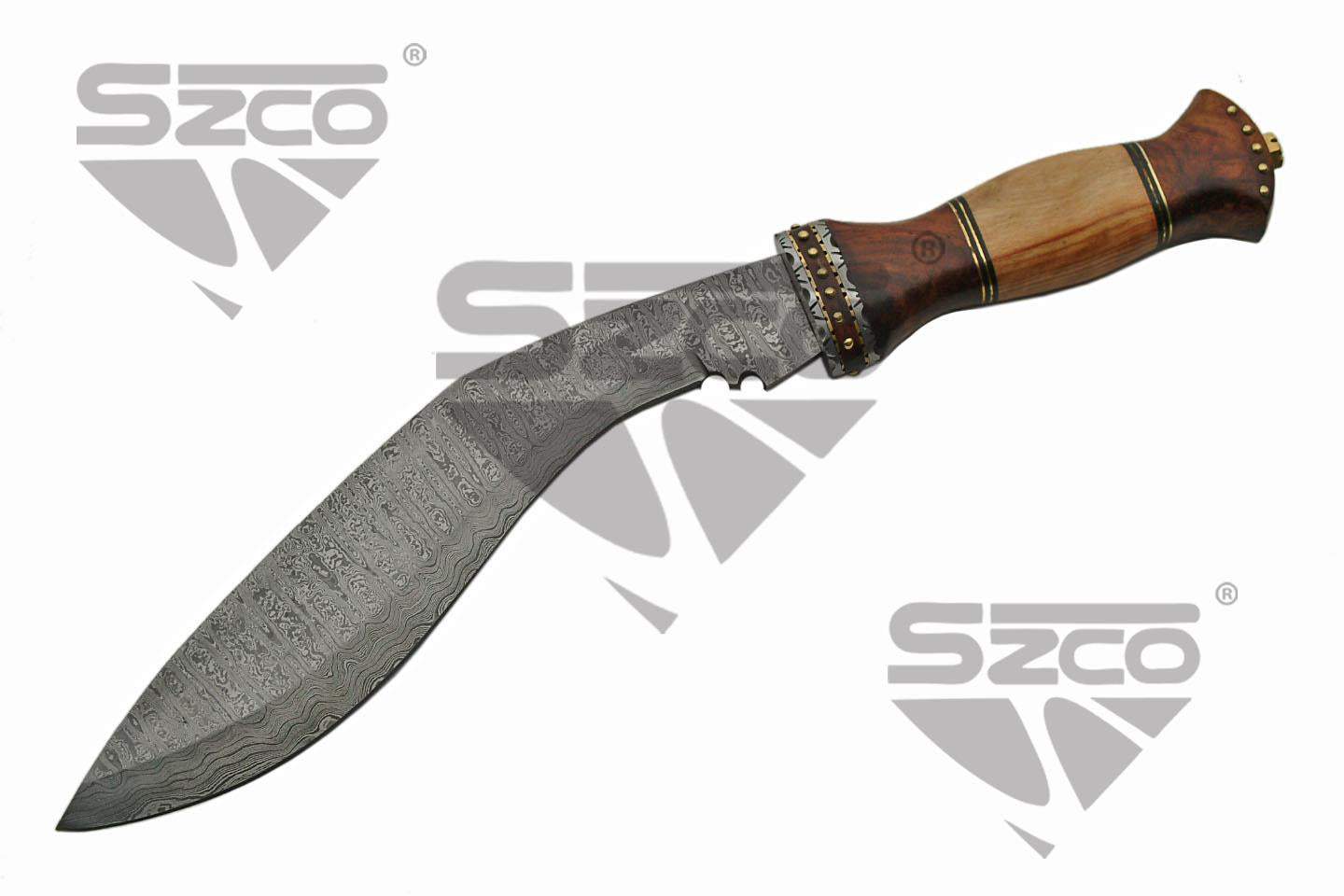 18" Olivewood Handle Damascus Kukri