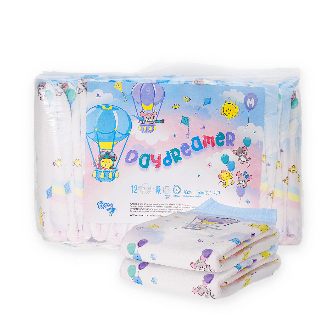 Package of Daydreamer disposable diapers