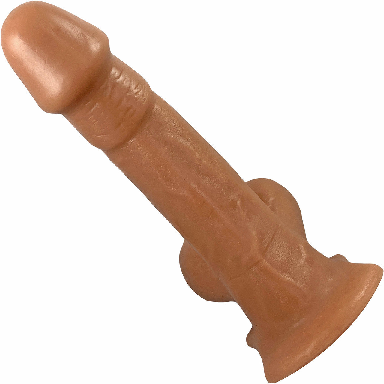 The front of the caramel Goodfella Vixskin Pack n Play Dildo.