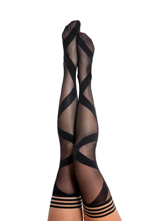 Jackie Semi Sheer Thigh High Black Ballet