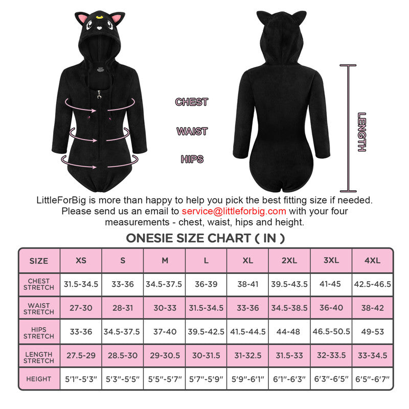 Little for Big Black Cat Luna Onesie Bodysuit