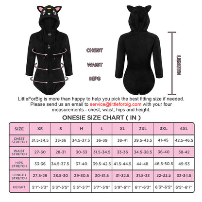 Little for Big Black Cat Luna Onesie Bodysuit