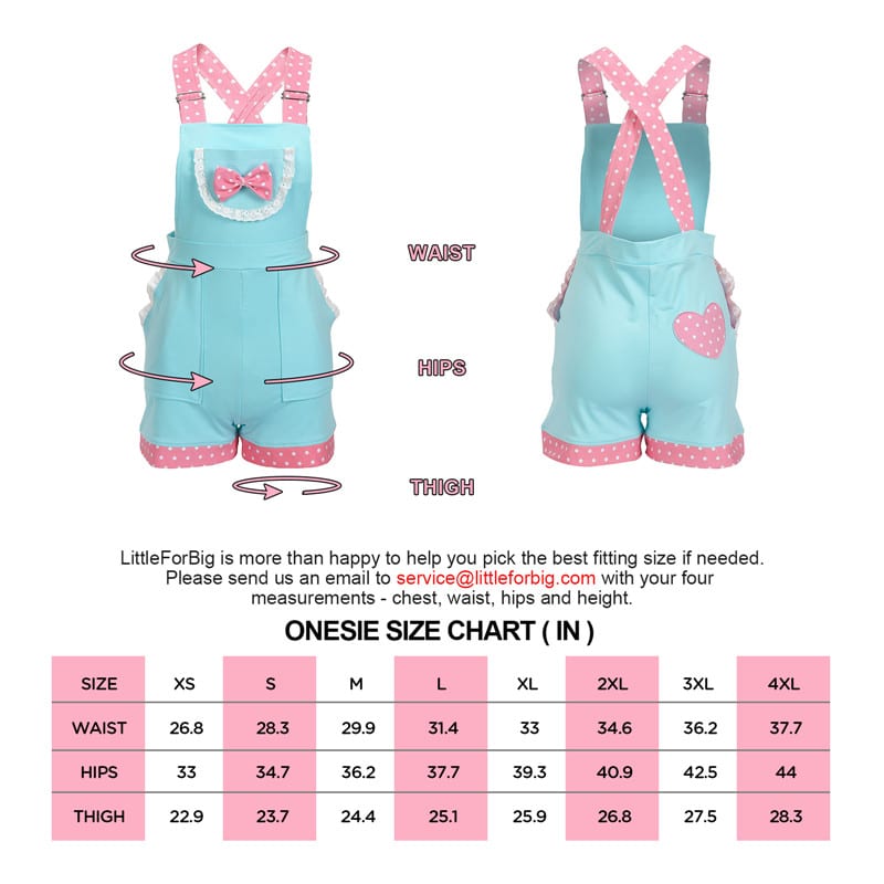 Little Darling Overall Shorts size chart