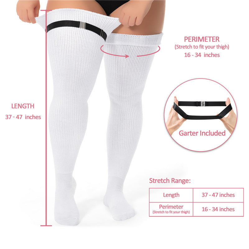 Little for Big Plus Size Cable Knitted Thigh High Socks