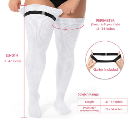 Little for Big Plus Size Cable Knitted Thigh High Socks