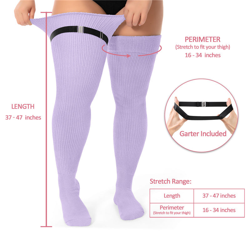 Little for Big Plus Size Cable Knitted Thigh High Socks