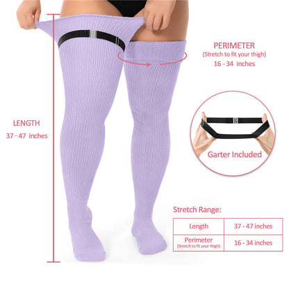 Little for Big Plus Size Cable Knitted Thigh High Socks