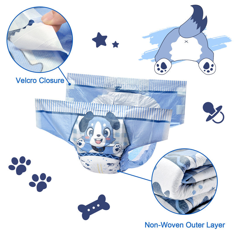 Little for Big Little Blue BabyFur Cloth Back Diapers 10 Pieces Pack