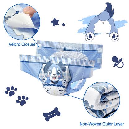 Little for Big Little Blue BabyFur Cloth Back Diapers 10 Pieces Pack