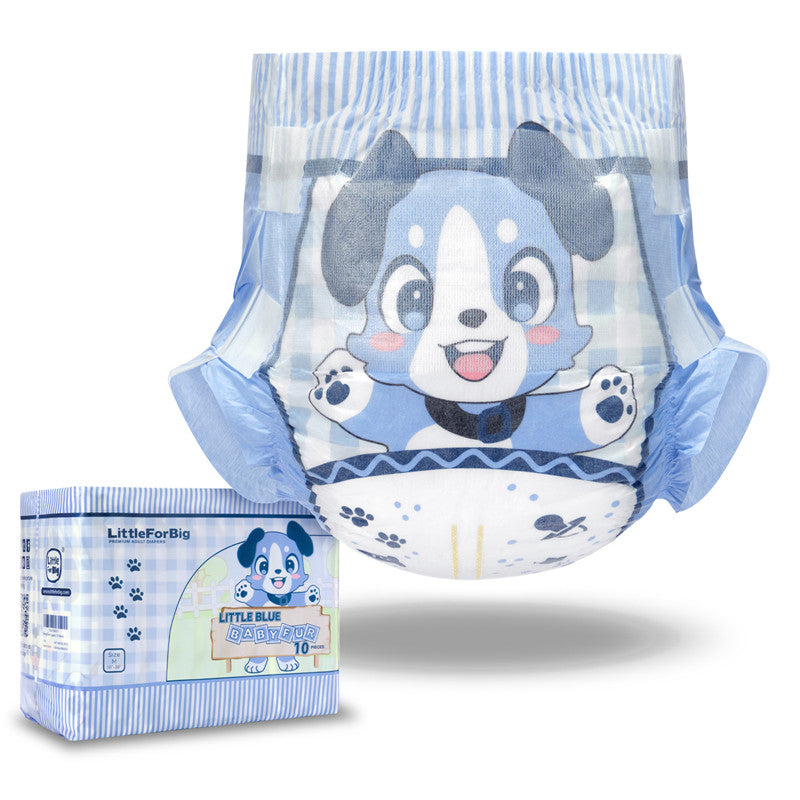 Little for Big Little Blue BabyFur Cloth Back Diapers 10 Pieces Pack