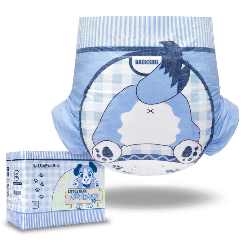 Little for Big Little Blue BabyFur Cloth Back Diapers 10 Pieces Pack