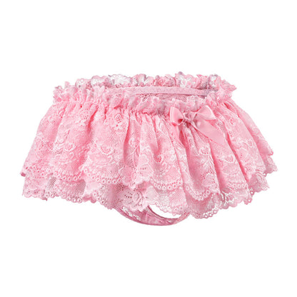 Little for Big Sissy University Lace Skirted Thong Pantie