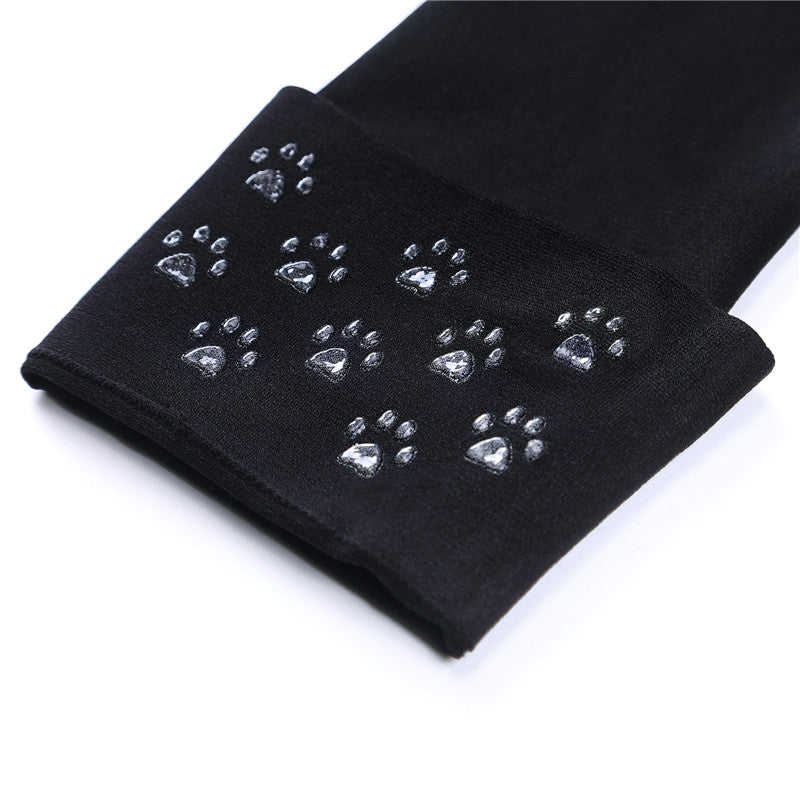 Little for Big Luna Moon Cat Print Thigh High Stockings