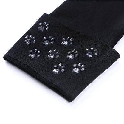 Little for Big Luna Moon Cat Print Thigh High Stockings