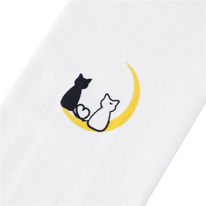 Little for Big Luna Moon Cat Print Thigh High Stockings