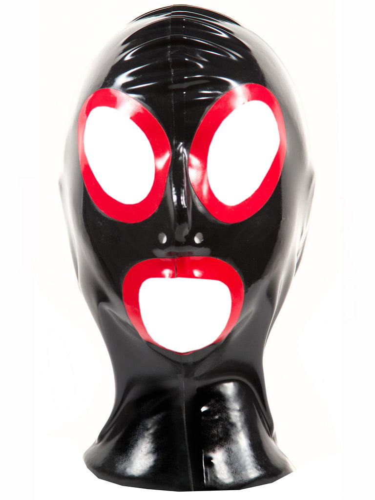 Rubber Hood with Red Eyes Mouth Opening