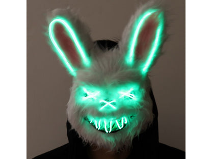 A green glowing Light Up Purge Bunny Mask.