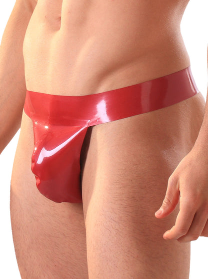 Men's Thong Metallic Red