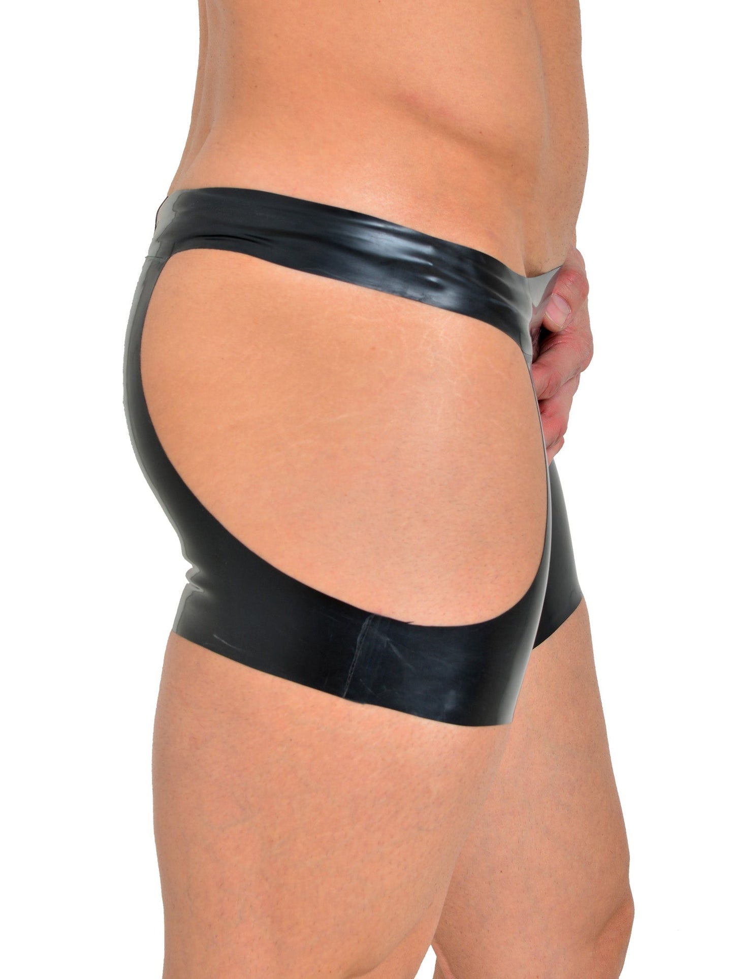 Mens Open Latex Shorts