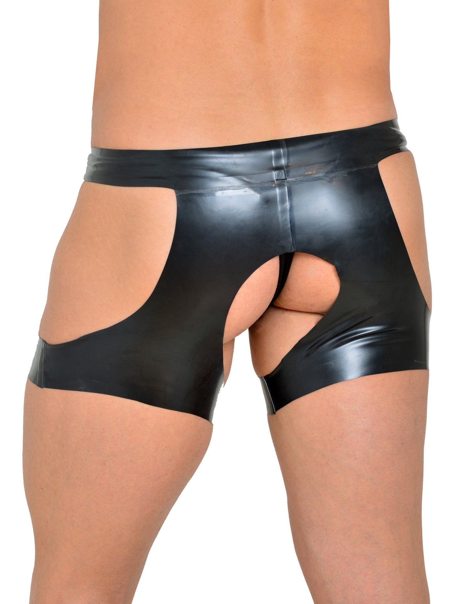 Mens Open Latex Shorts