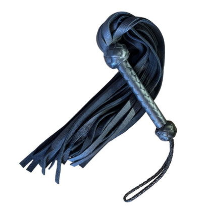 Handle and falls of Black leather Moose Flogger