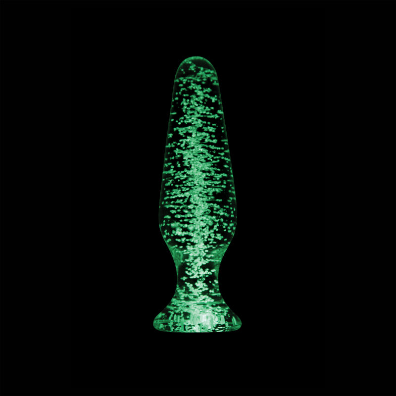 The large tapered Firefly Glow in the Dark Glass Anal Plug.