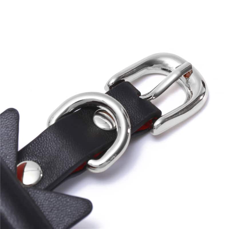Little for Big Pretty in bows Soft Lamb Leather Wrist Ankle Cuffs & Collar Leash Set