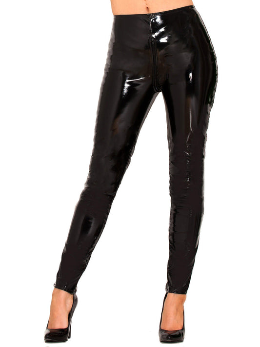 PVC Zip Through Jeans