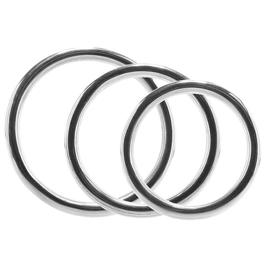 Stainless Steel 3 Piece Cock Ring Set (45/50/55mm)