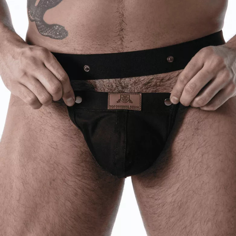 Raw Denim Snap Bulge Thong