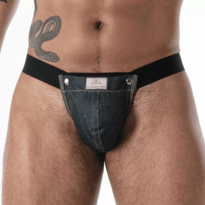 Raw Denim Snap Bulge Thong
