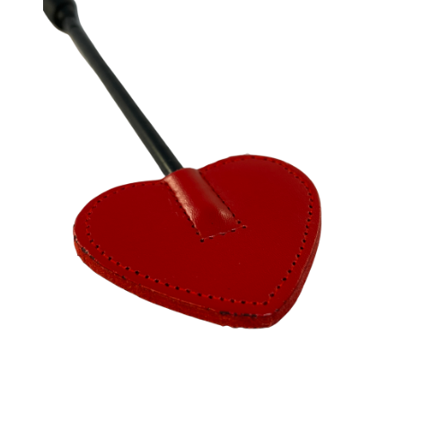 Red Rouge Leather Mini Heart Paddle Head.