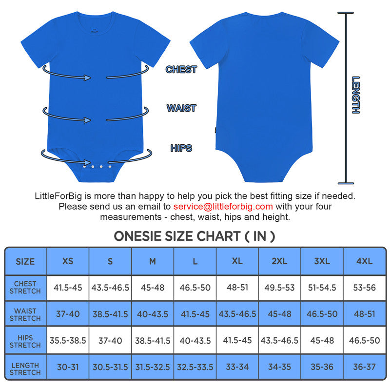 Relaxed Fit Basic Onesie Size Chart