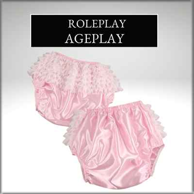 front of pink diaper cover panty, and backside with white ruffles of  pink diaper cover panty
