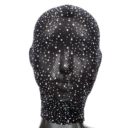 The net sparkle hood displayed on a mannequin head, front view.