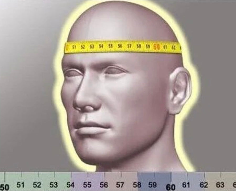 An illustration showing where to measure the head for the mask.