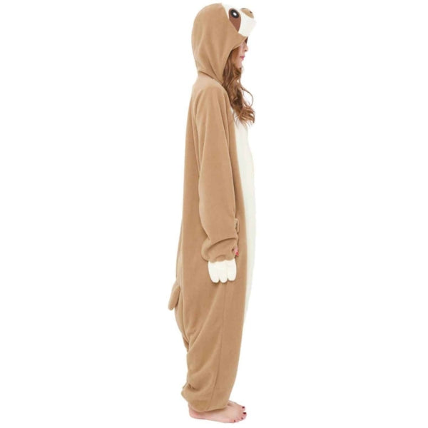 model wearing Sloth Kigurumi facing right