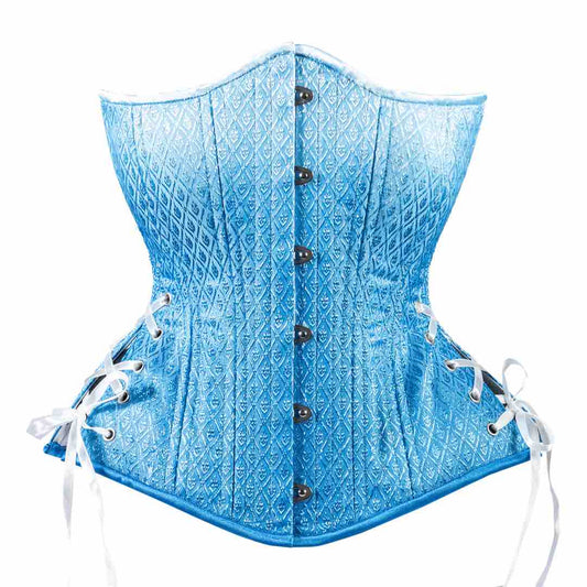 The Blue Ombre Longline Hourglass Cincher, front view.