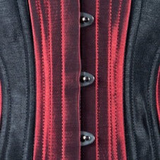 burgundy and black fabric detail
