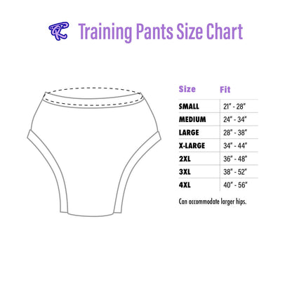 Daydreamer Adult Training Pants size chart