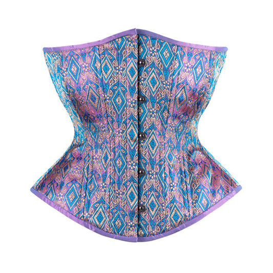 The Royal Shimmer Brocade Mid-length Underbust Corset - Hourglass, front view.