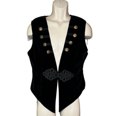 Black Velvet & Lace Mariella Waistcoat on mannequin