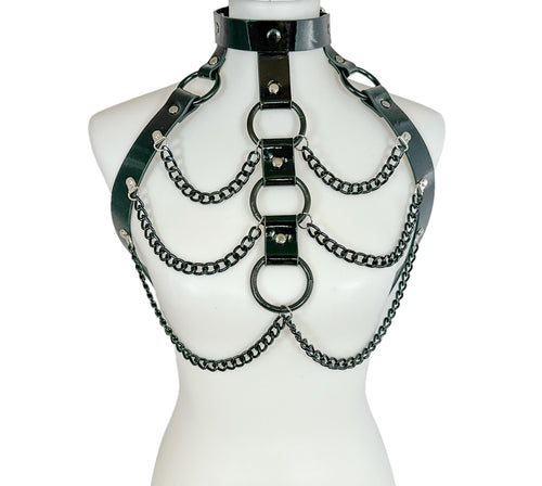 Ribcage Chain 3 O-Ring leather Harness