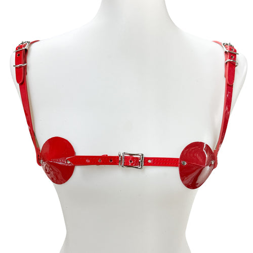 The Red Patent Pasties Harness.