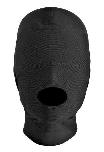 The Master Series Spandex Bondage Hood, front view.