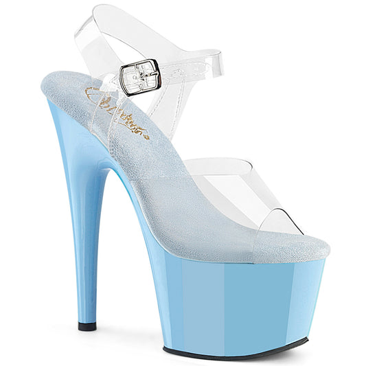 7" Adore Clear Top Ankle Strap Heels